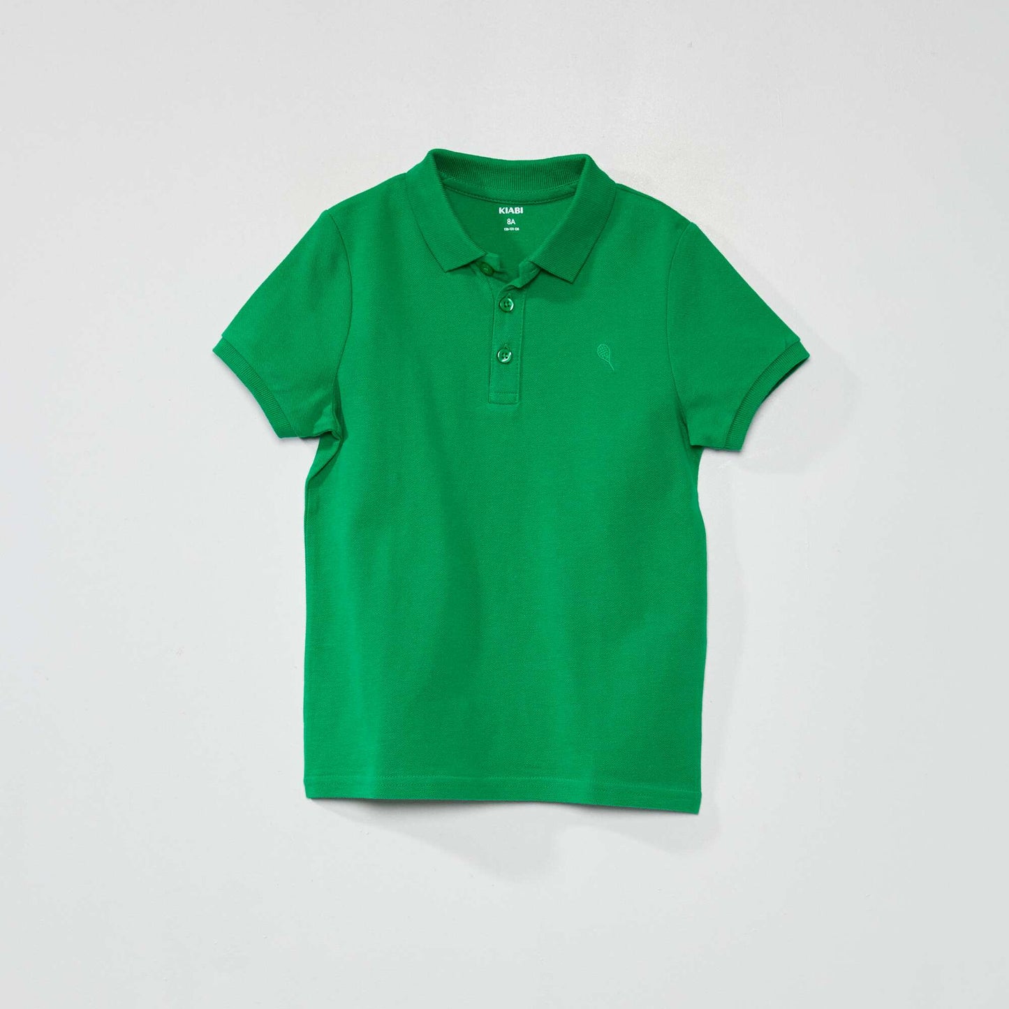 Plain cotton piqué polo shirt GREEN