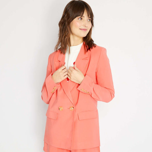 Double-breasted tailored jacket pink