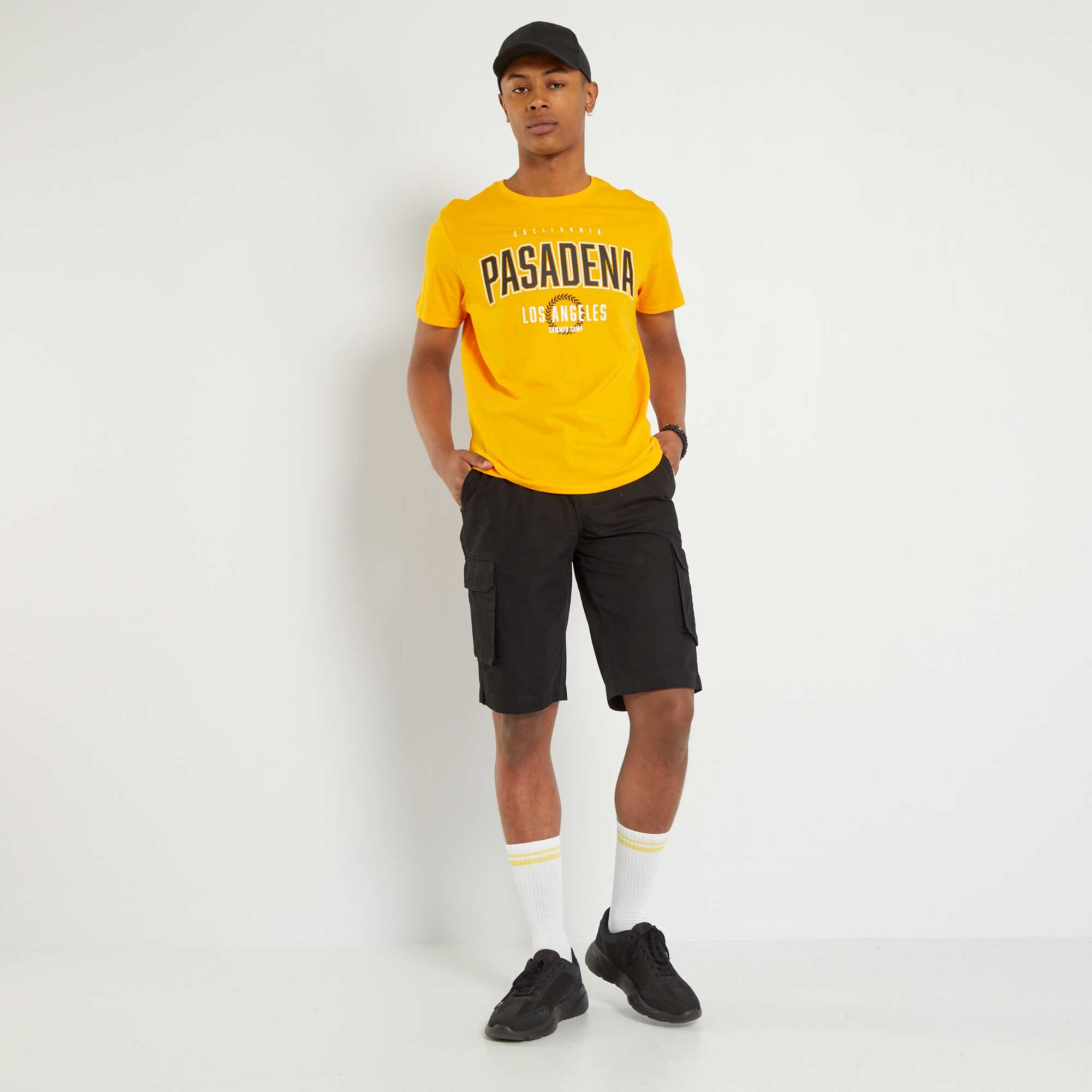 Short-sleeved printed T-shirt YELLOW – Kiabi Arabie