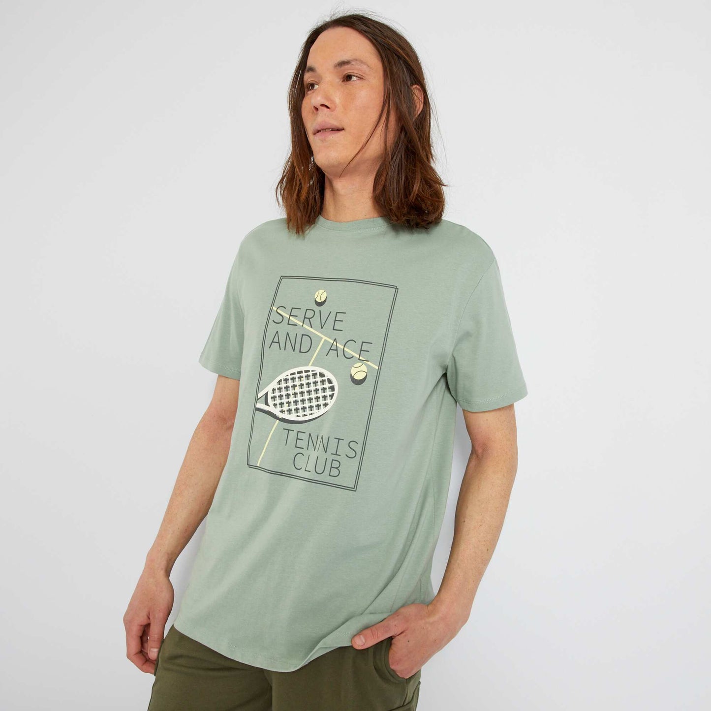 Printed jersey T-shirt GREEN