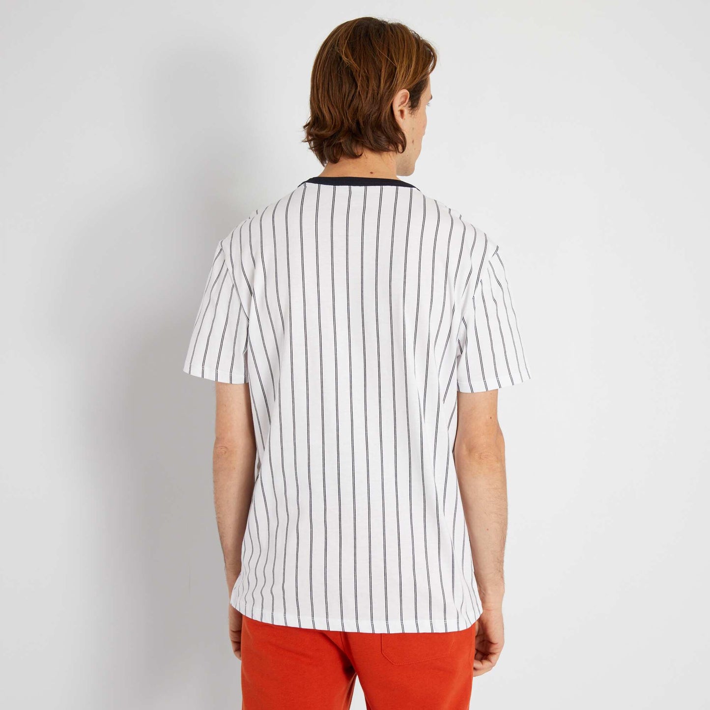 Striped cotton T-shirt WHITE