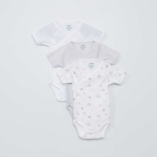 Pack of 3 cotton bodysuits WHITE