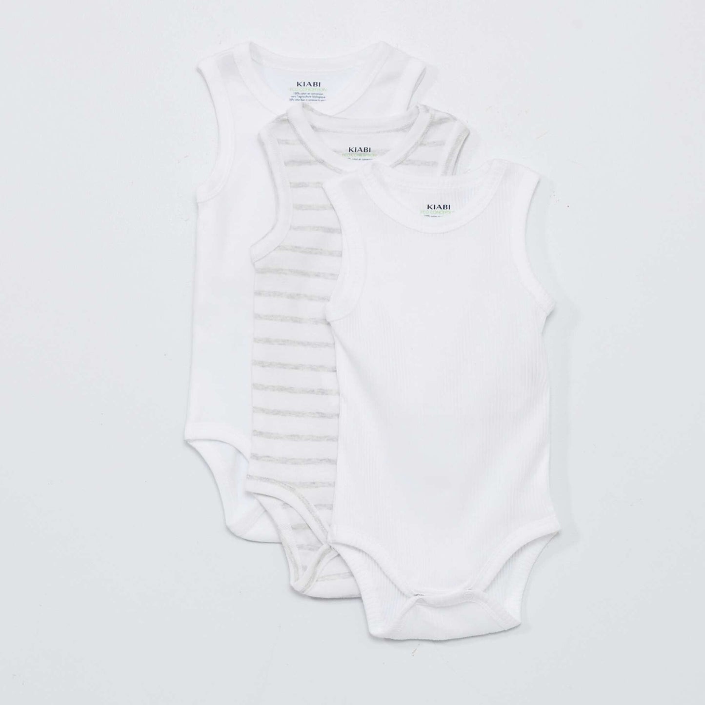 Pack of 3 sleeveless printed bodysuits WHITE