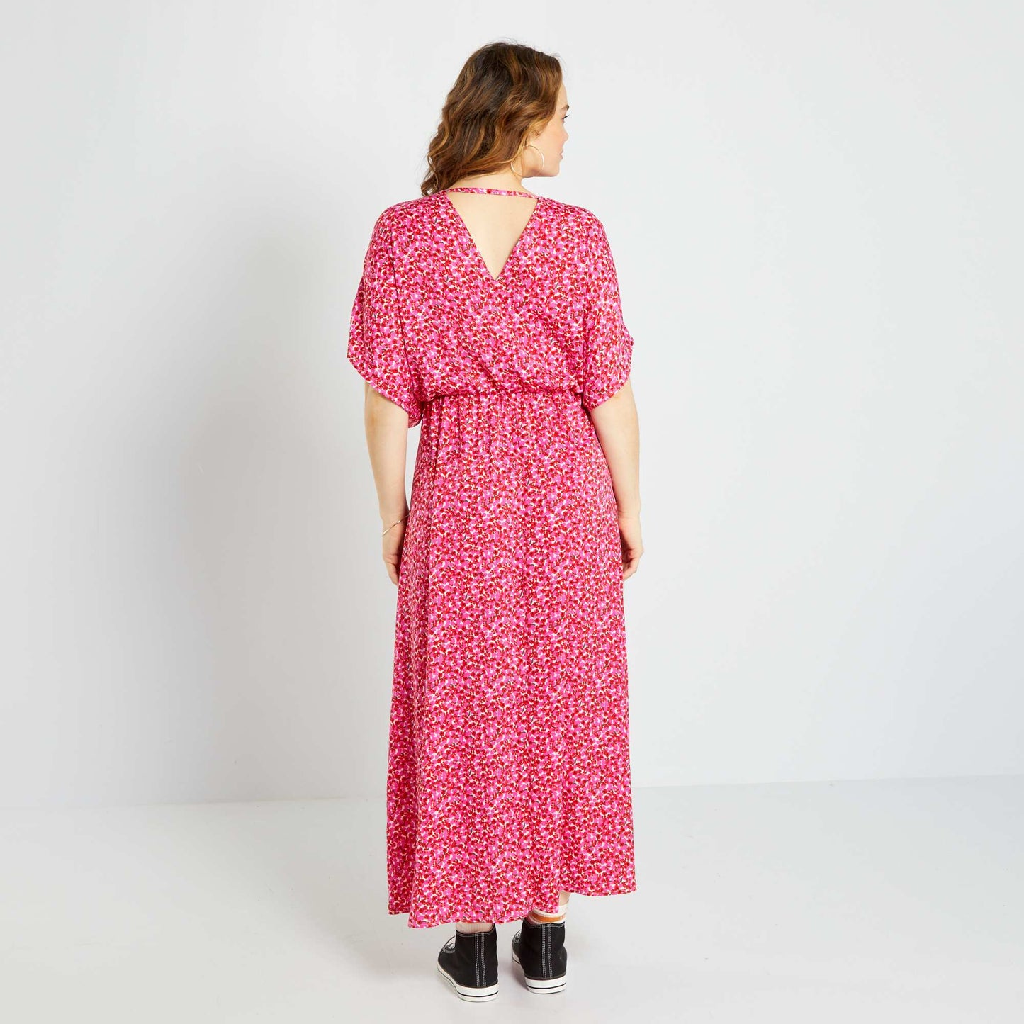 Long dress with print PINK