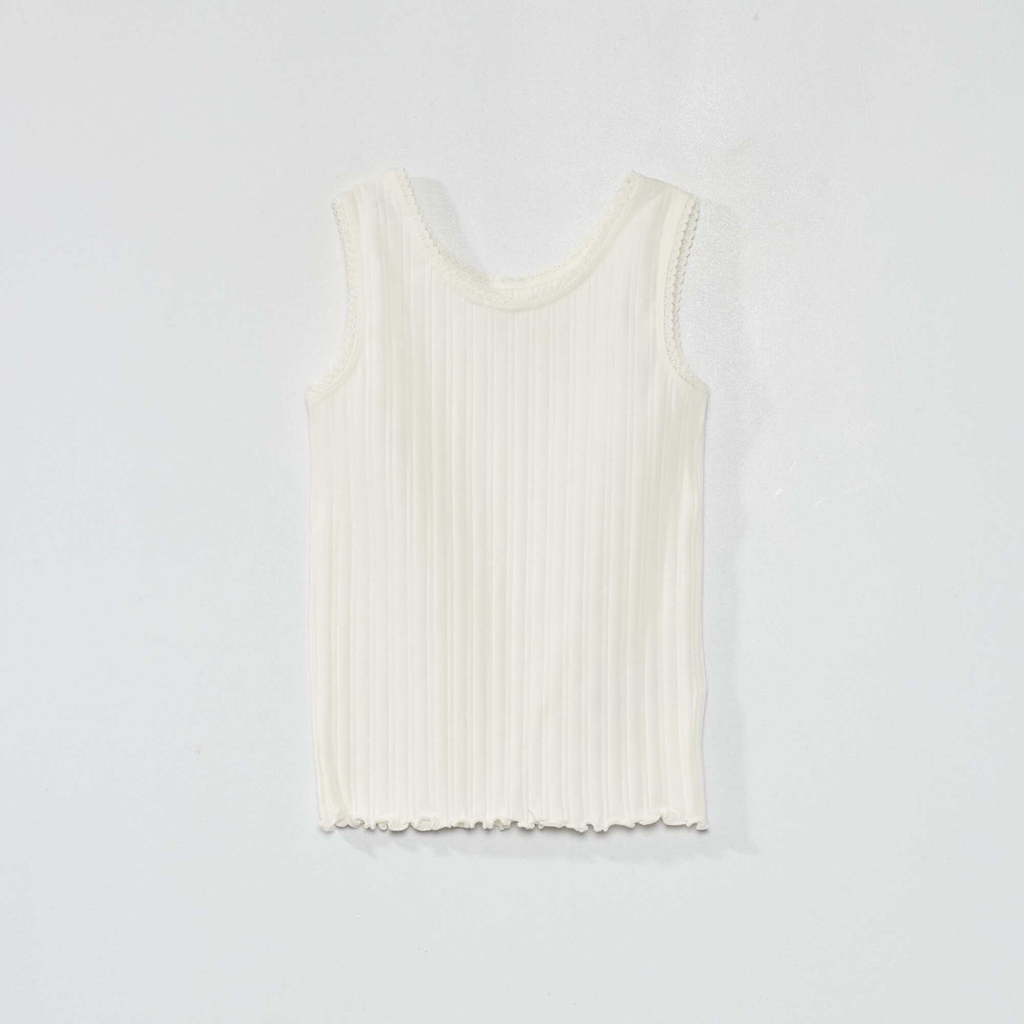 Ribbed knit vest top snow white