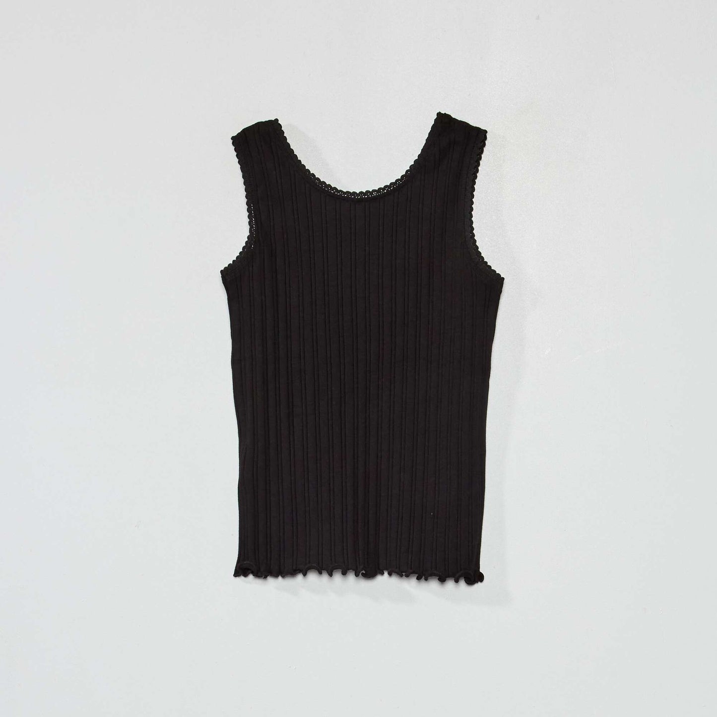 Ribbed knit vest top black