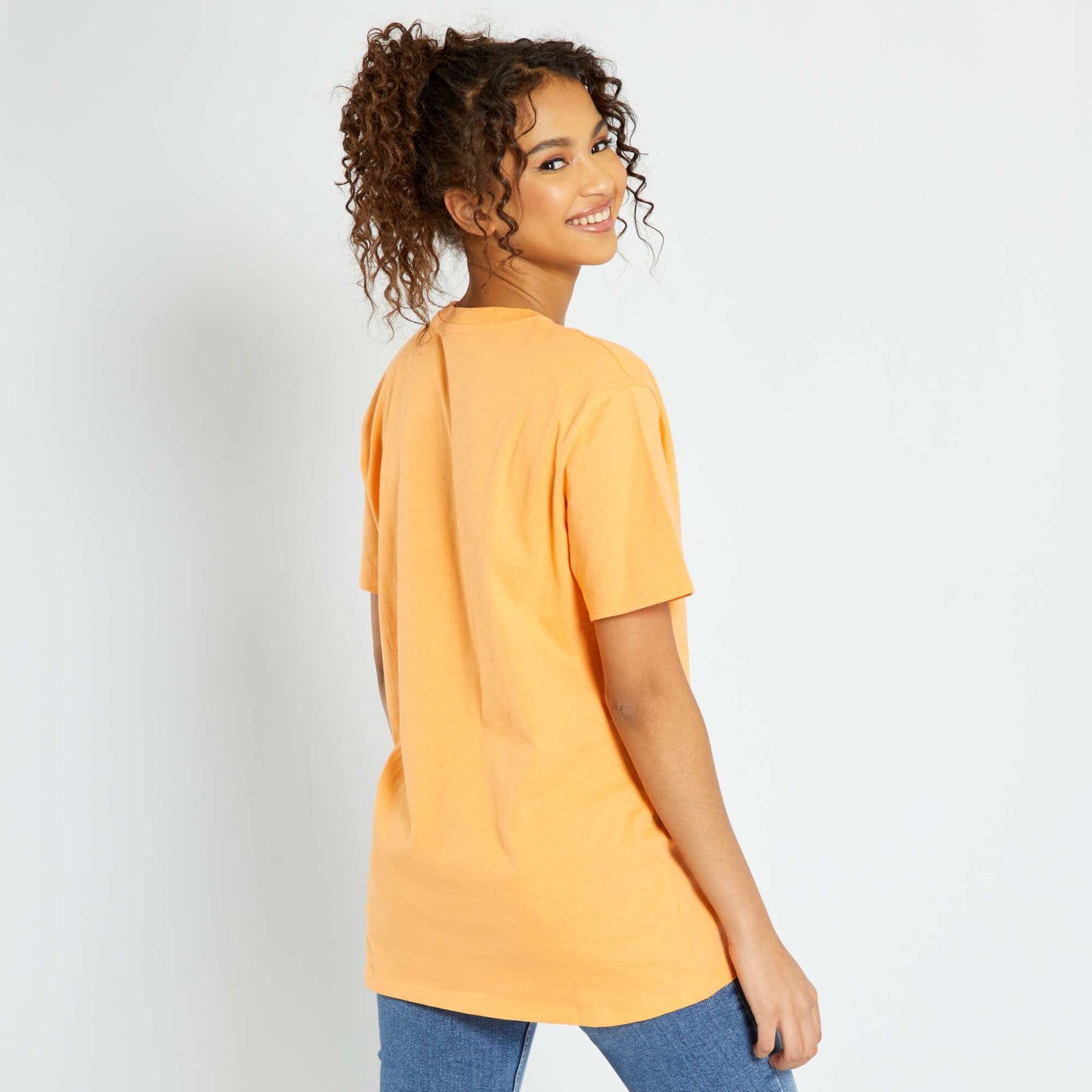 USA printed T-shirt ORANGE