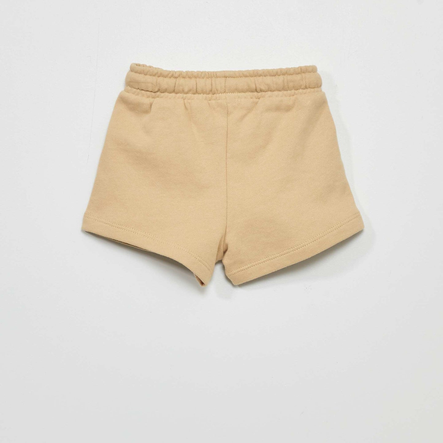 Plain sweatshirt fabric shorts BEIGE