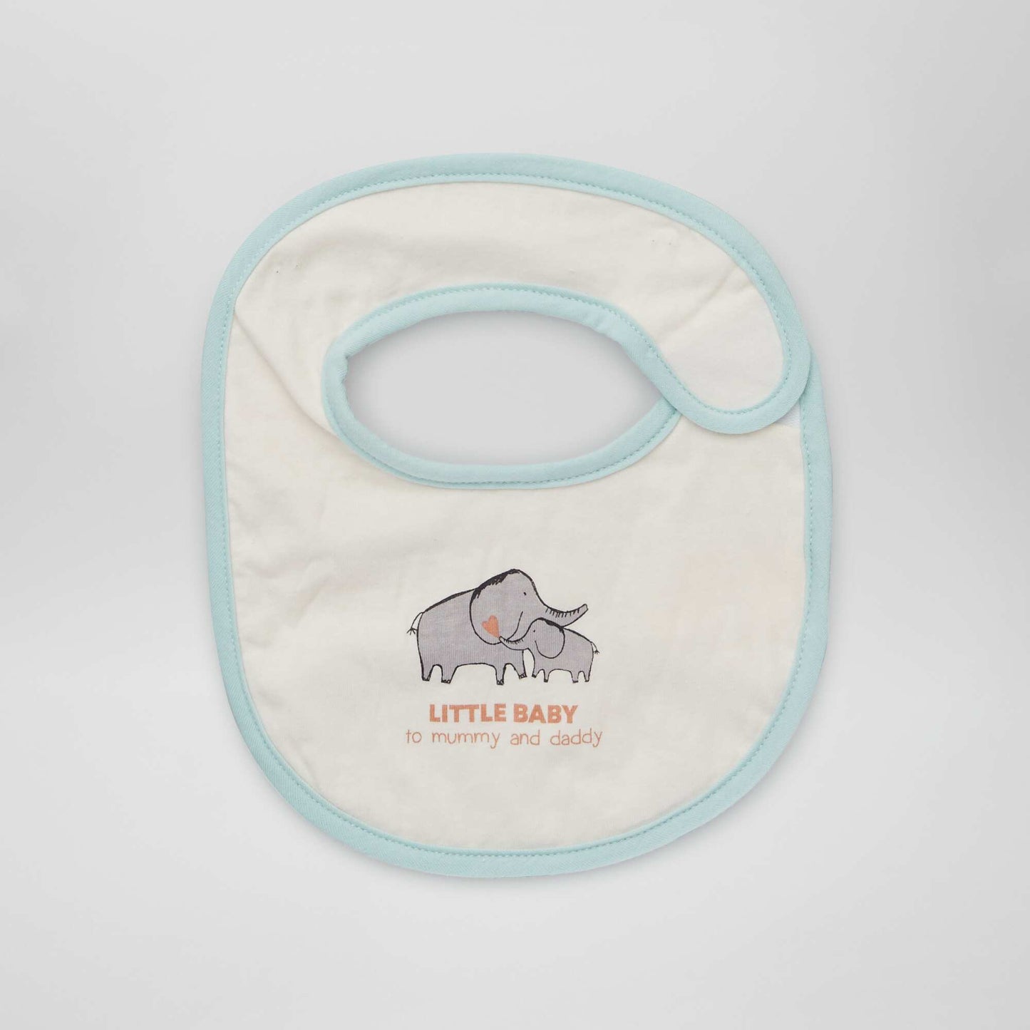 Pack of 3 rounded towelling bibs WHITE