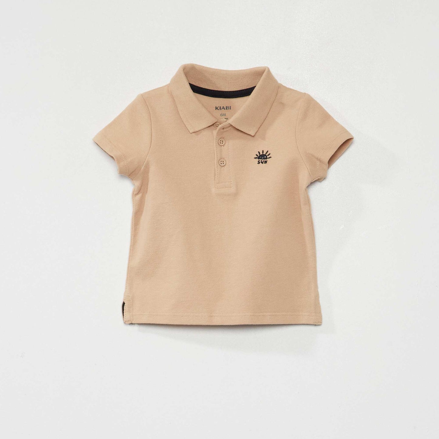 Piqué knit polo shirt BEIGE