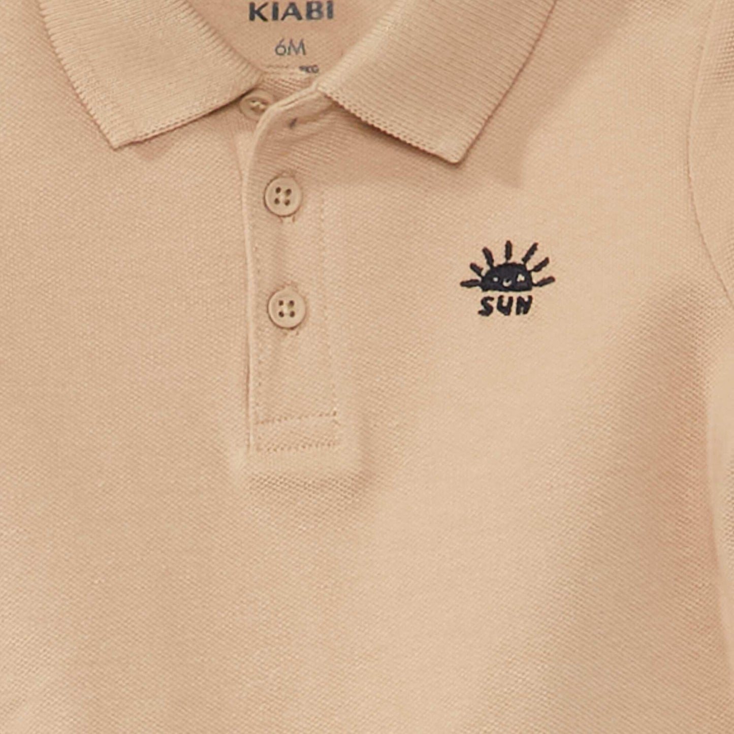 Piqué knit polo shirt BEIGE