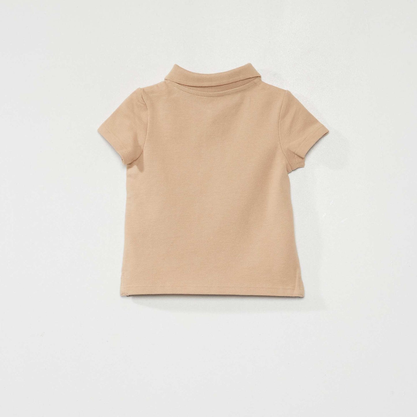 Piqué knit polo shirt BEIGE