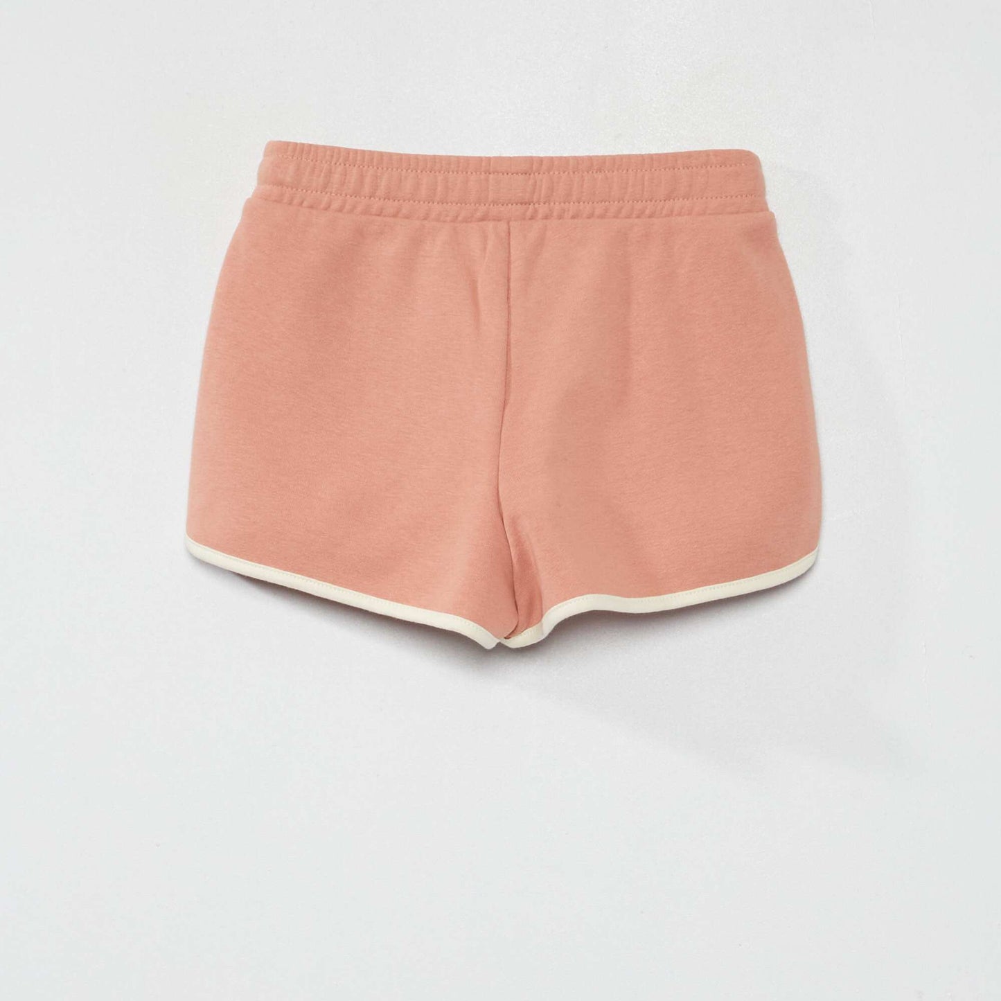 Sweatshirt fabric shorts with contrasting trims pink