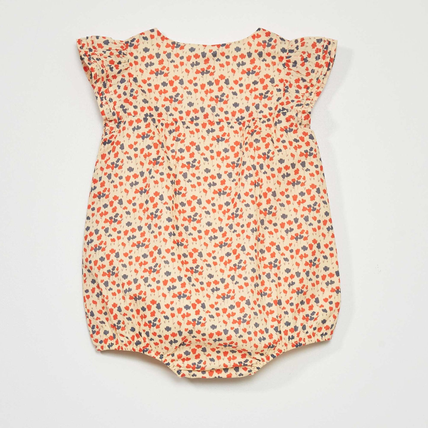 Printed cotton voile romper suit flower print