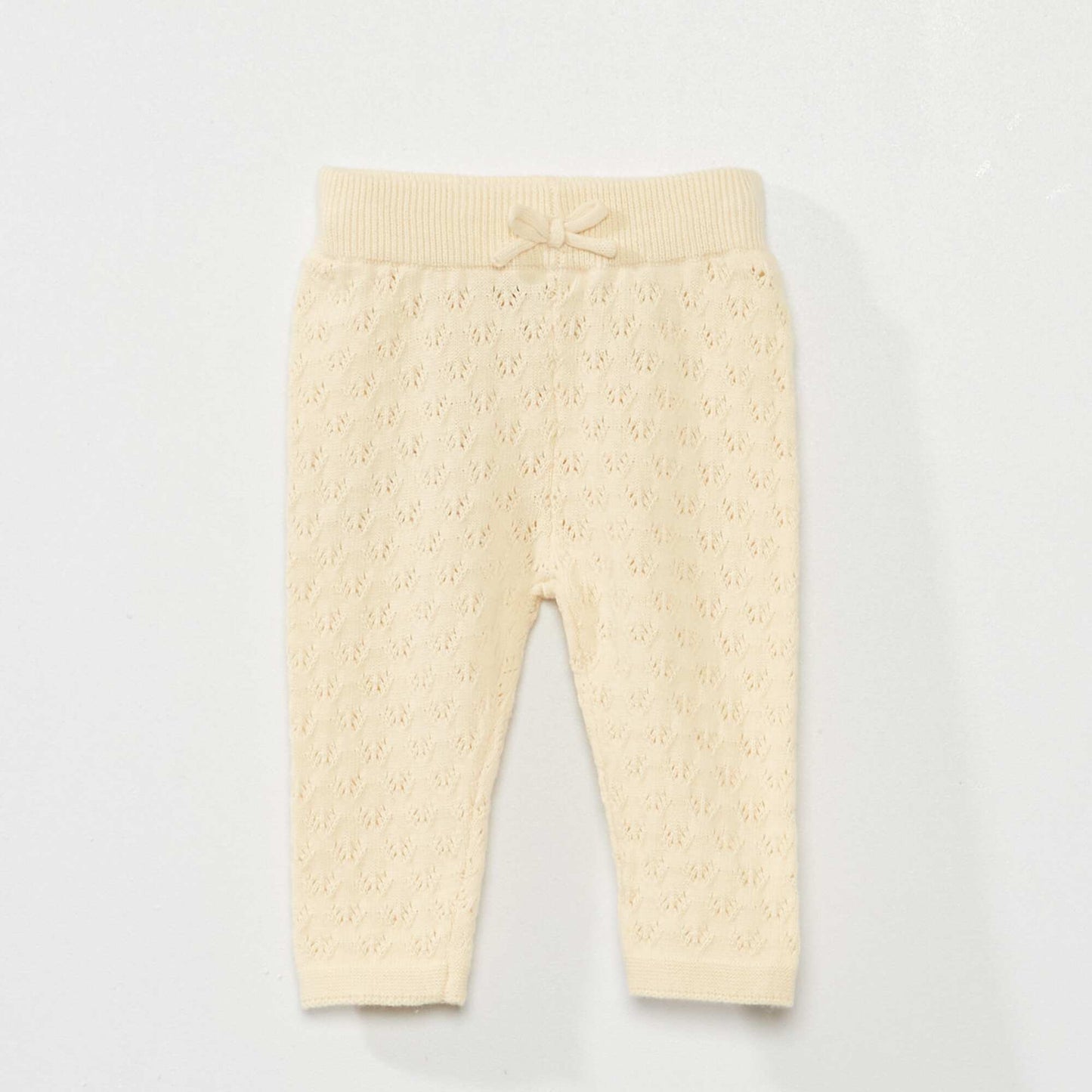 Pointelle knit blouse + leggings set - Two-piece set BEIGE