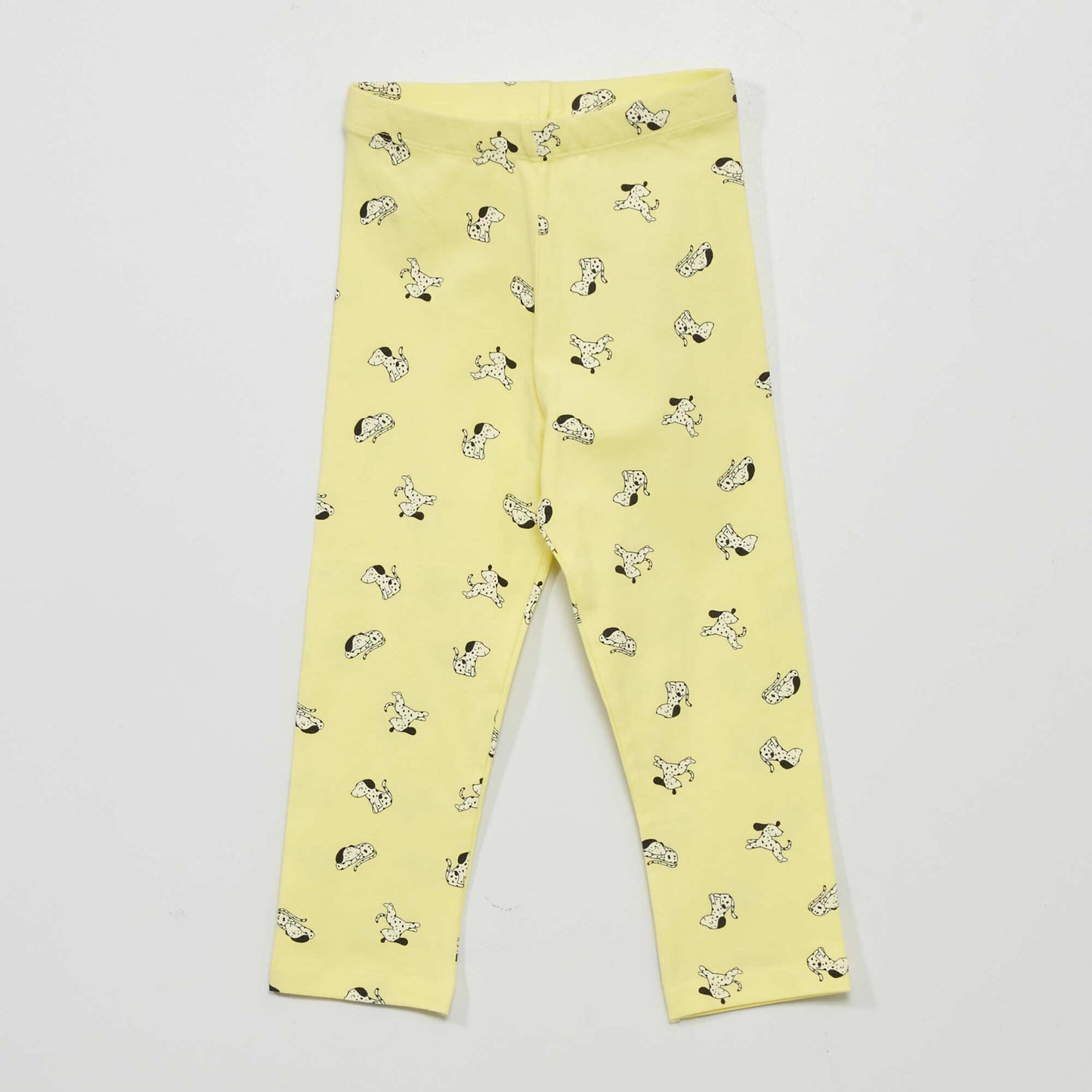 Cropped jersey leggings with cute patterns YELLOW