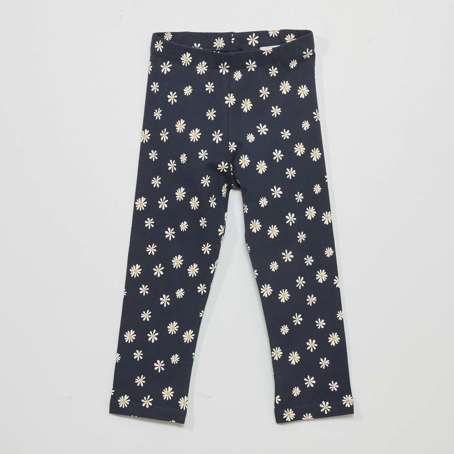 Cropped jersey leggings with cute patterns BLUE