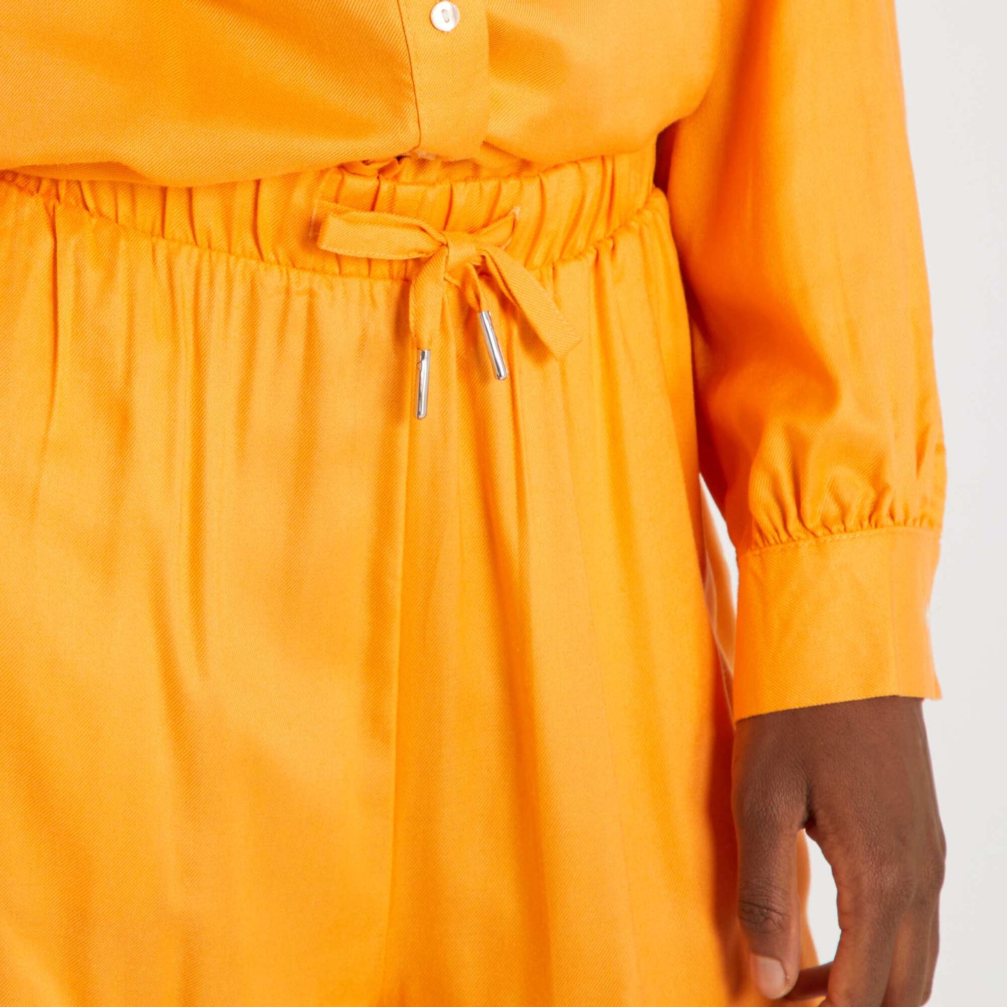 Flowing trousers with elasticated waist ORANGE