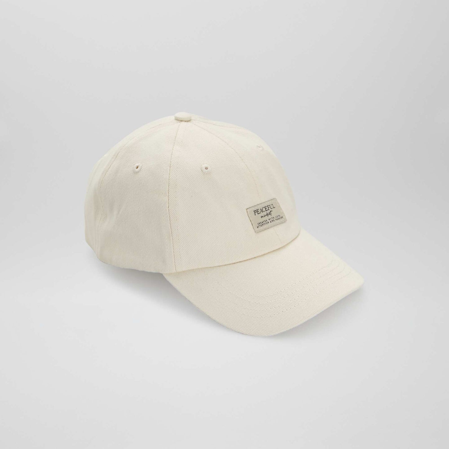 Canvas cap with print on the front BEIGE