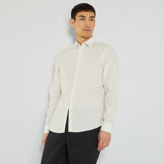 Poplin patterned shirt WHITE