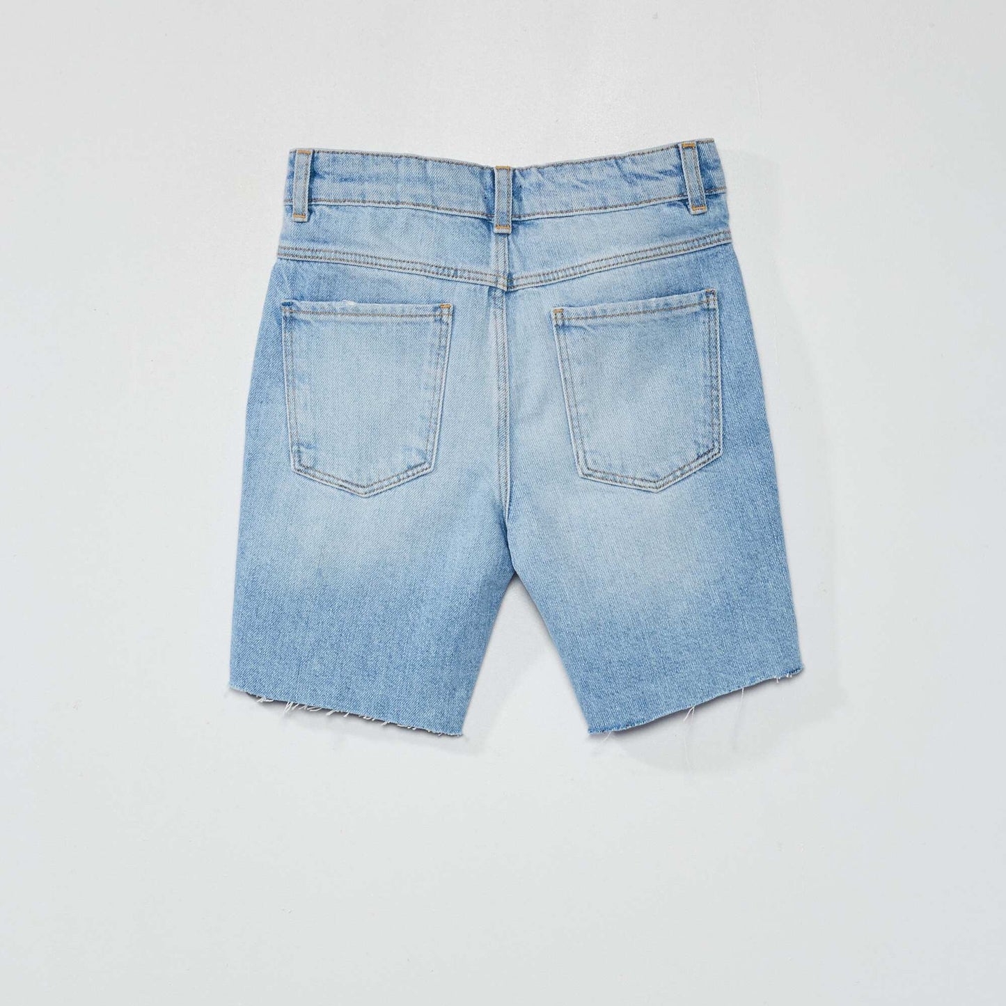 Denim Bermuda shorts with adjustable waist BLUE