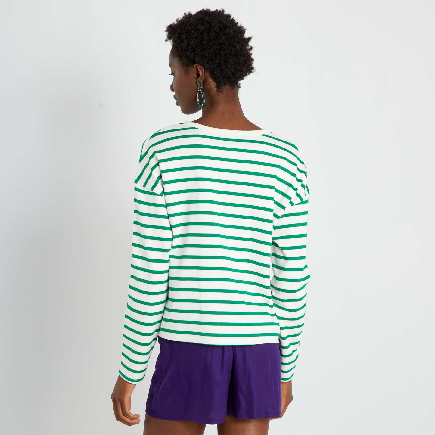 Breton T-shirt with embroidery WHITE