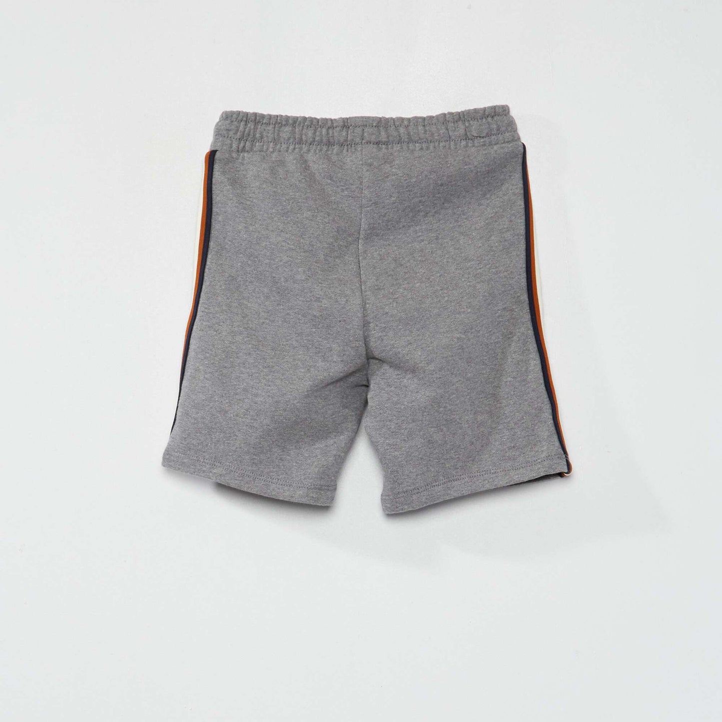 Sweatshirt fabric shorts with contrasting stripes GREY