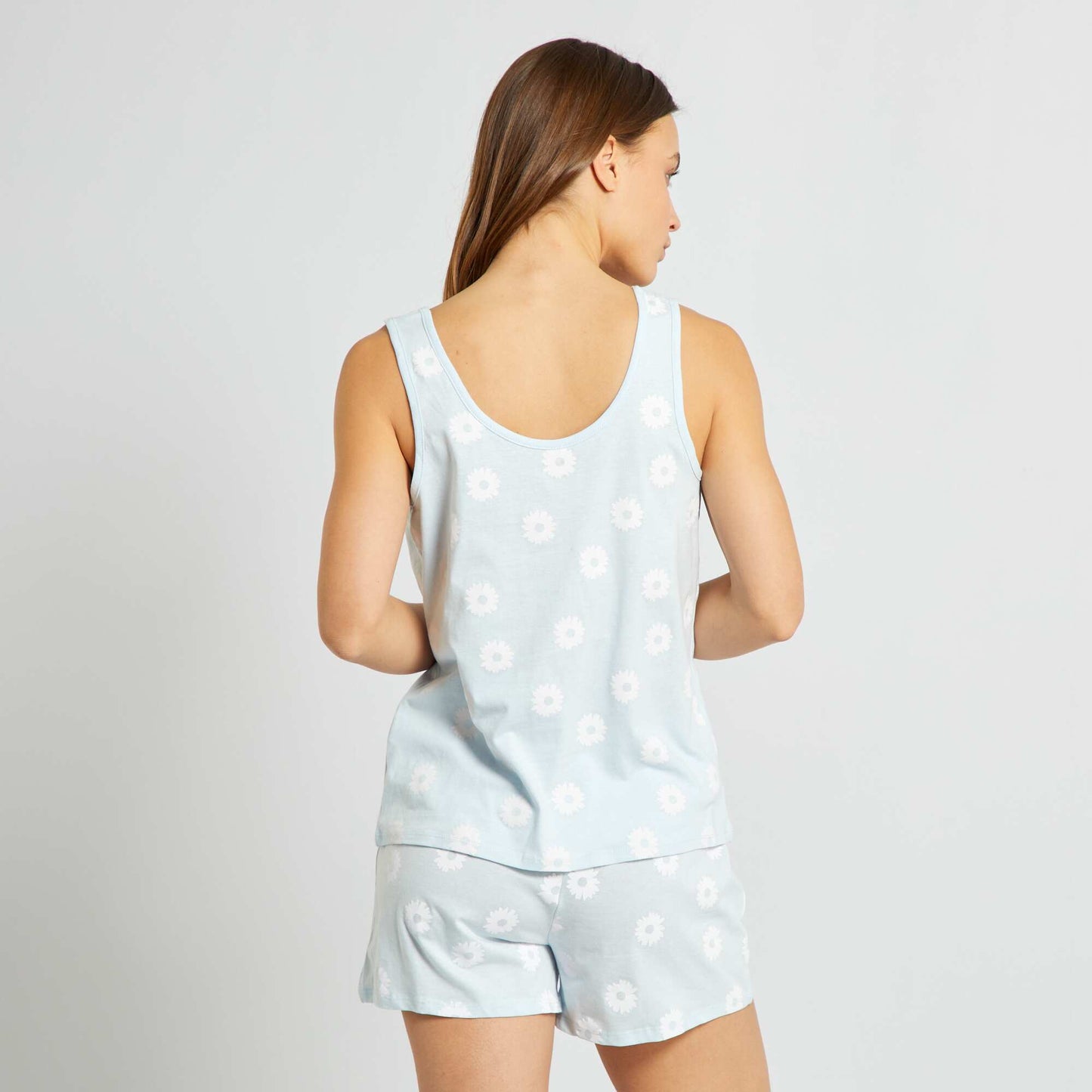 Pyjamas with vest top + shorts - Two-piece set BLUE