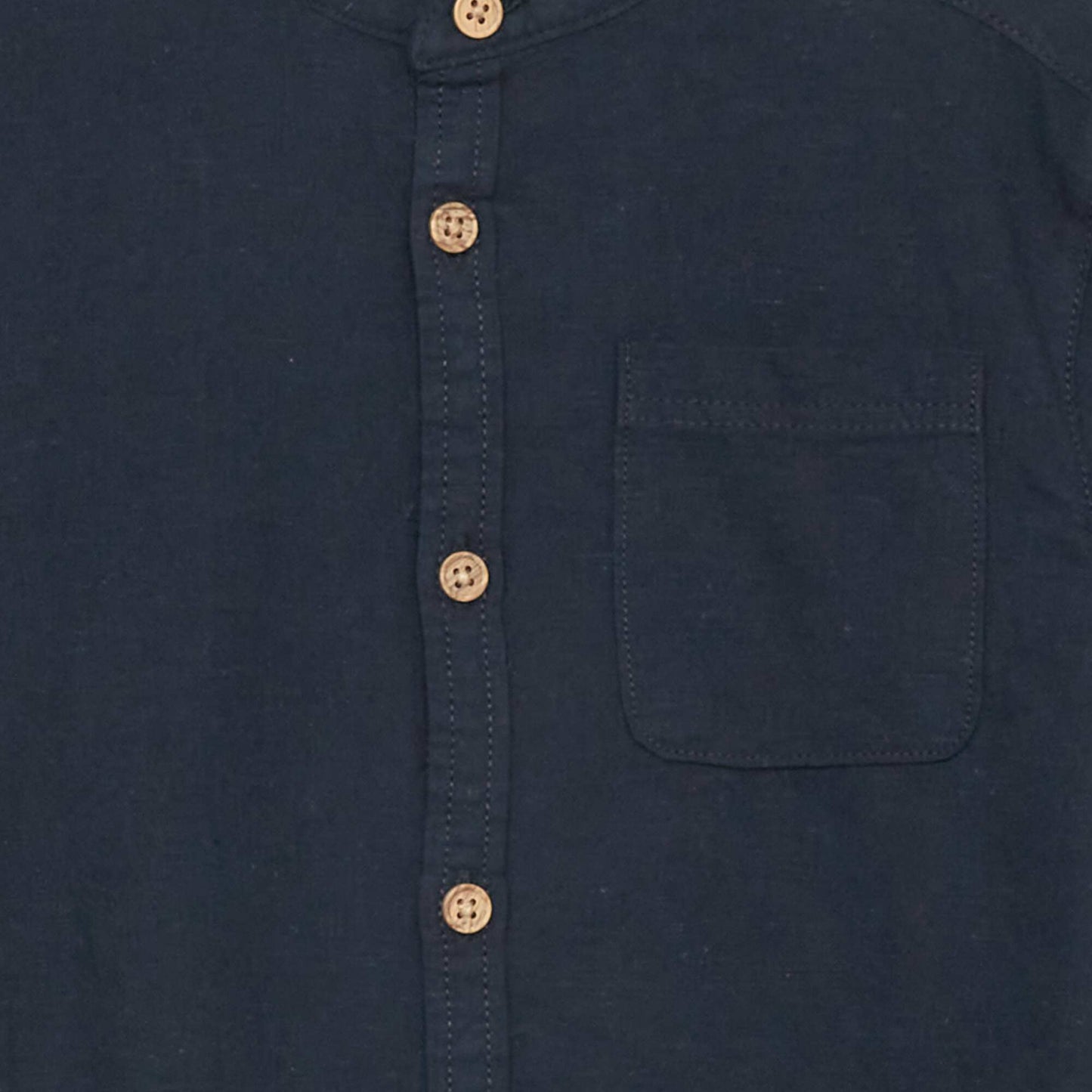 Linen shirt with mandarin collar blue