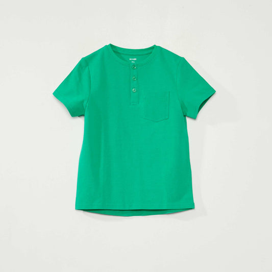 Grandad collar T-shirt GREEN