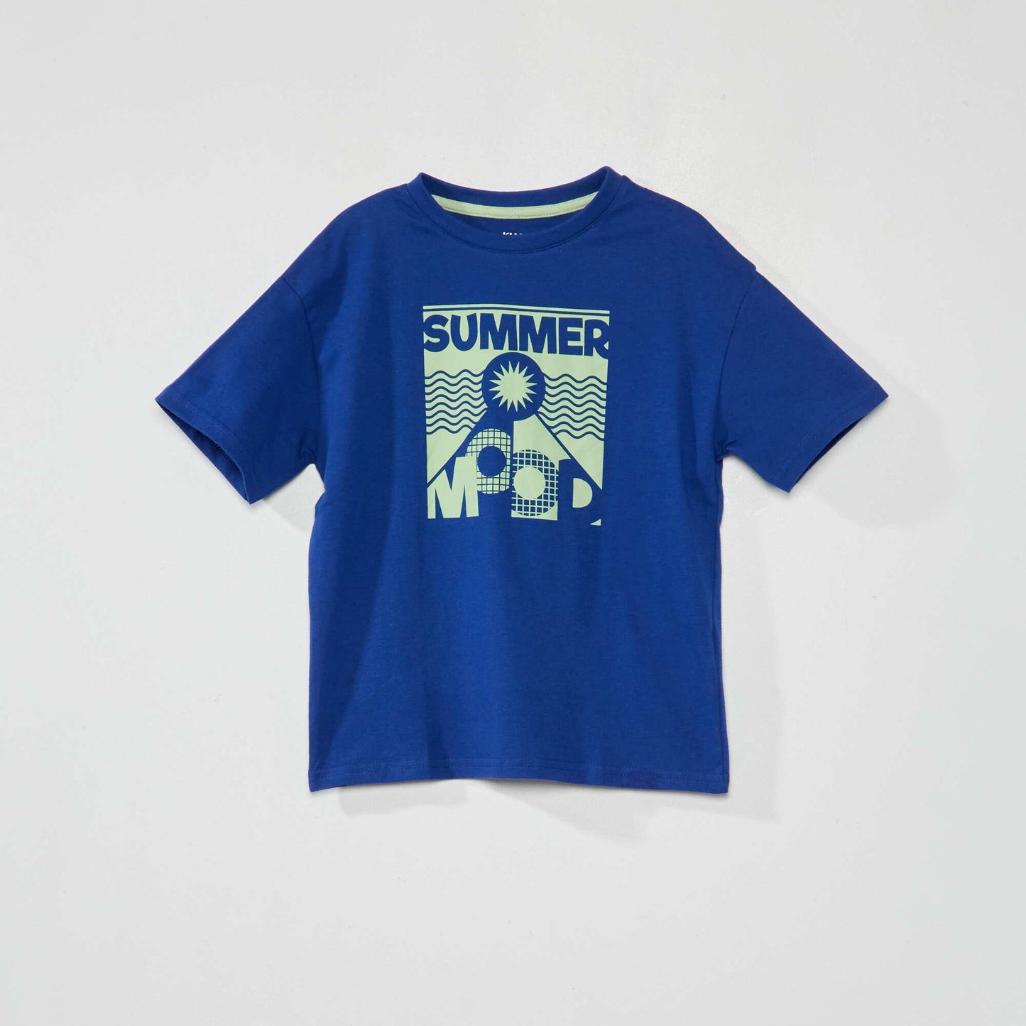 Short-sleeved printed T-shirt BLUE
