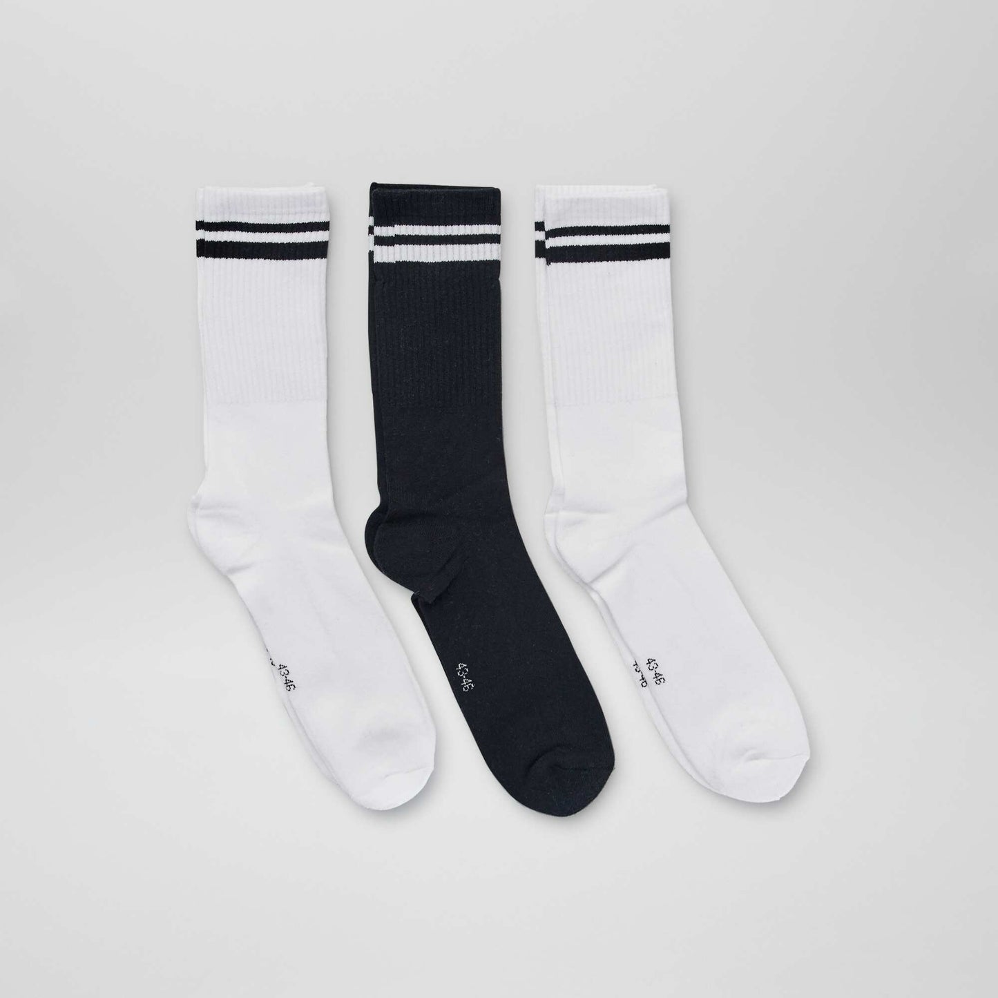 Pack of 3 pairs of ribbed socks BLACK