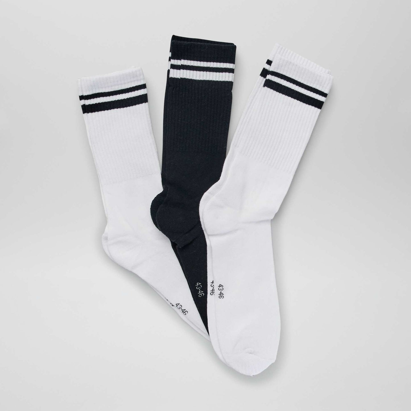 Pack of 3 pairs of ribbed socks BLACK