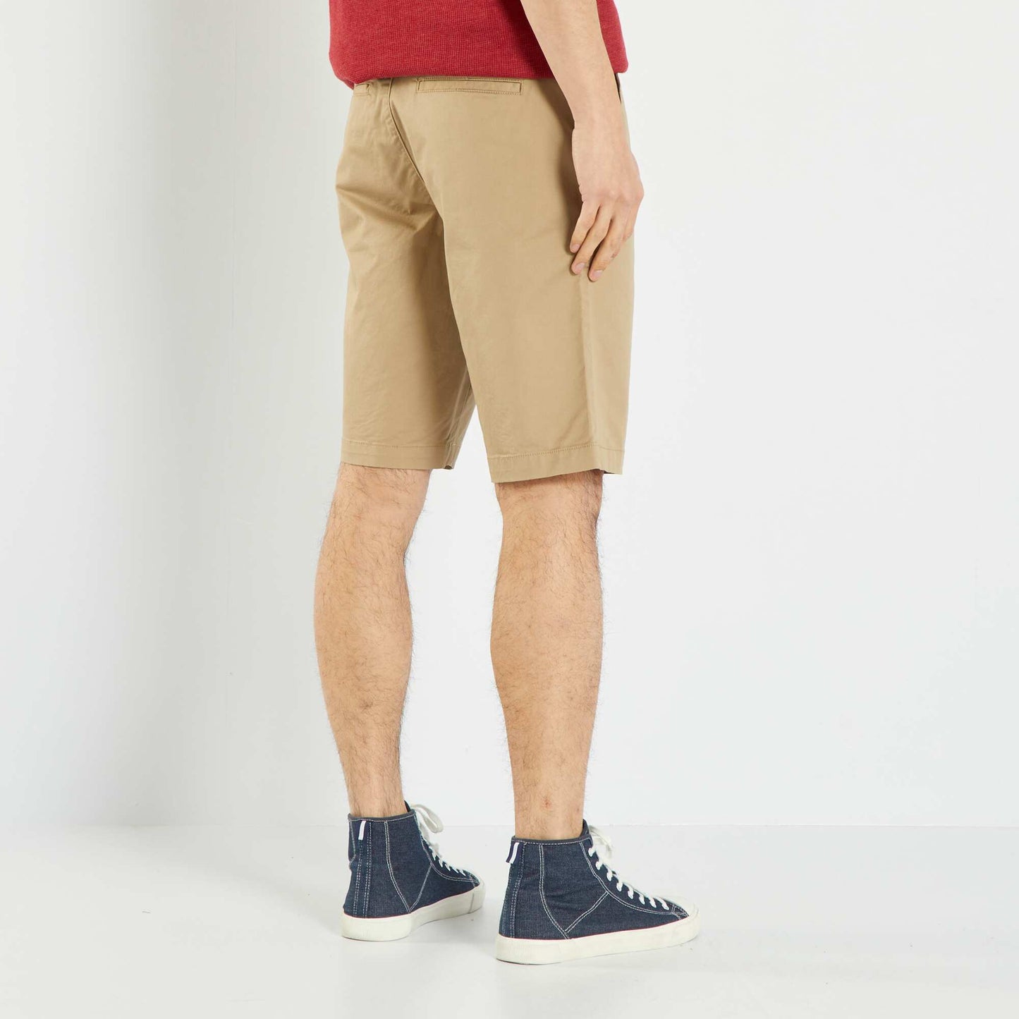 Straight-leg chino Bermuda shorts heathered beige