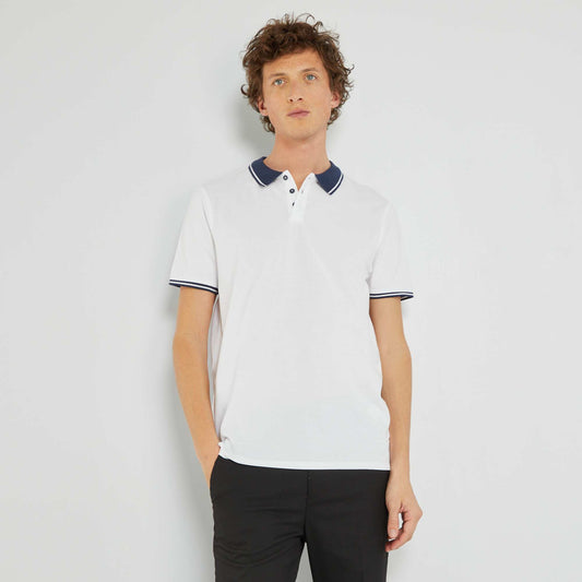 Cotton piqué polo shirt White