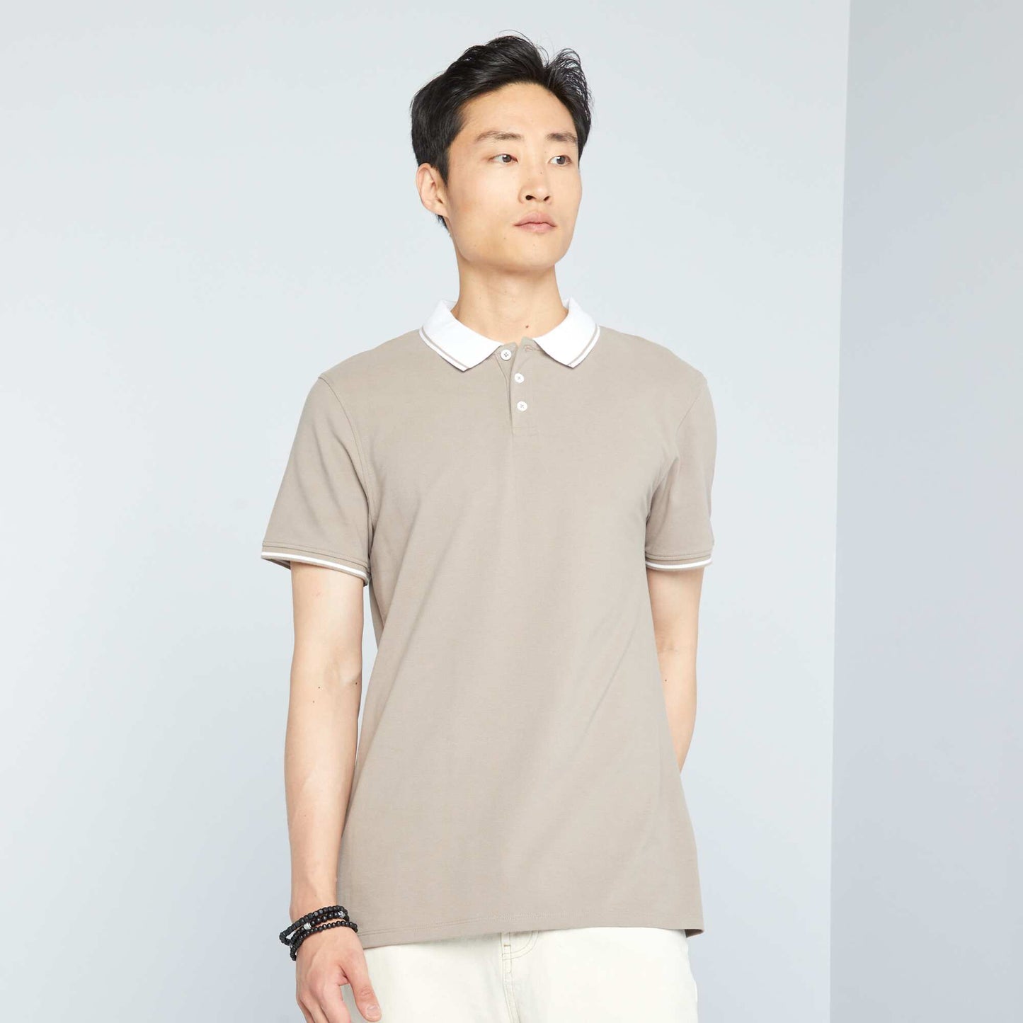 Cotton piqué polo shirt BEIGE FUNG