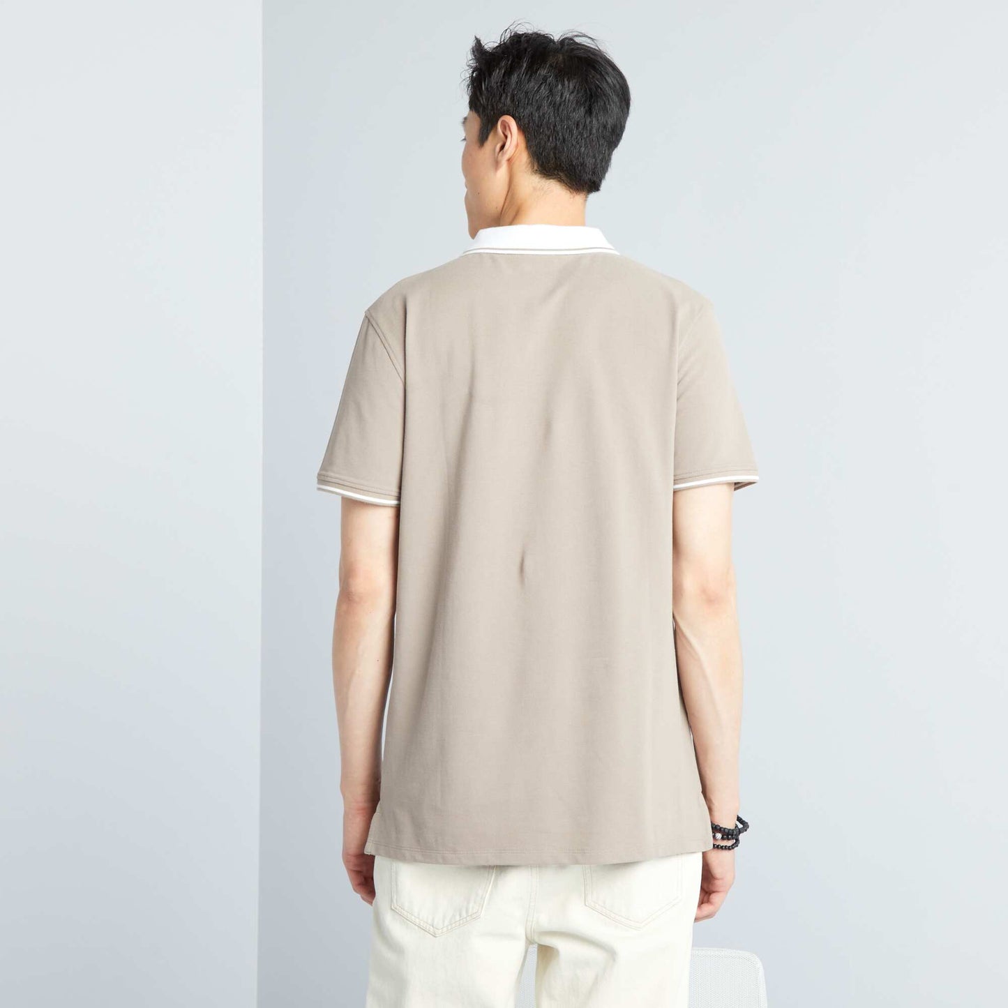 Cotton piqué polo shirt BEIGE FUNG