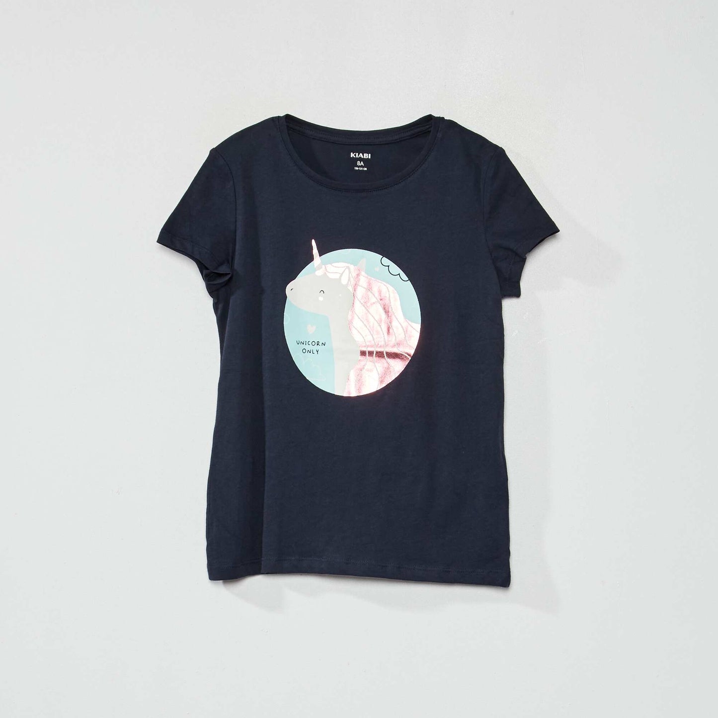 Round-neck T-shirt with cute print BLUE
