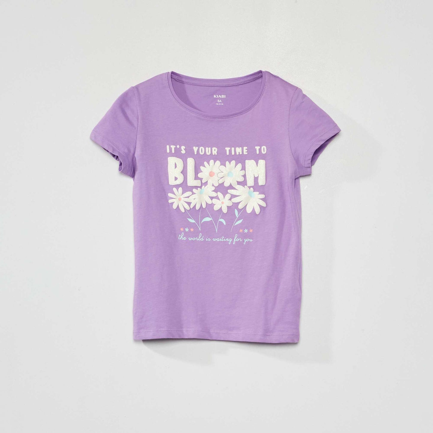 Round-neck T-shirt with cute print PURPLE