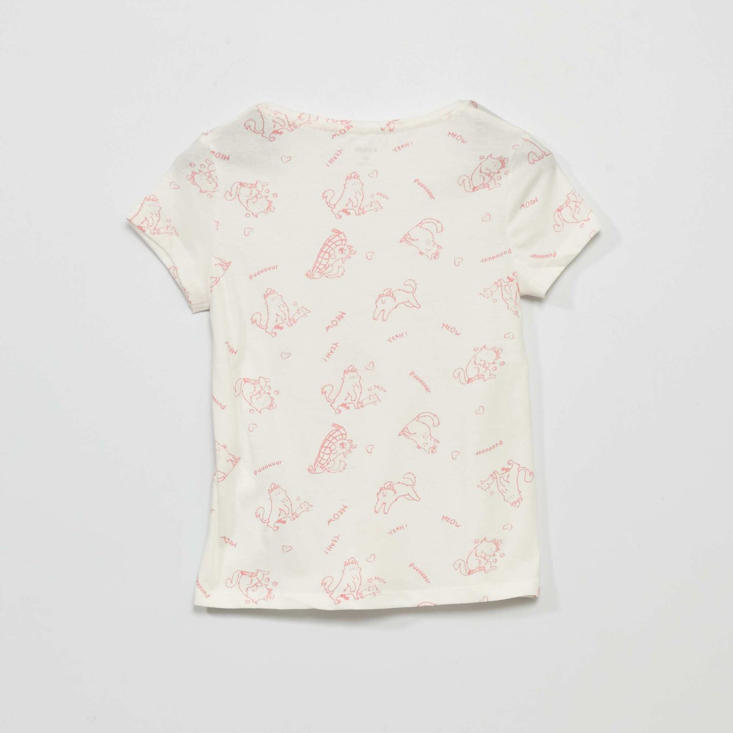 Patterned short-sleeved T-shirt WHITE