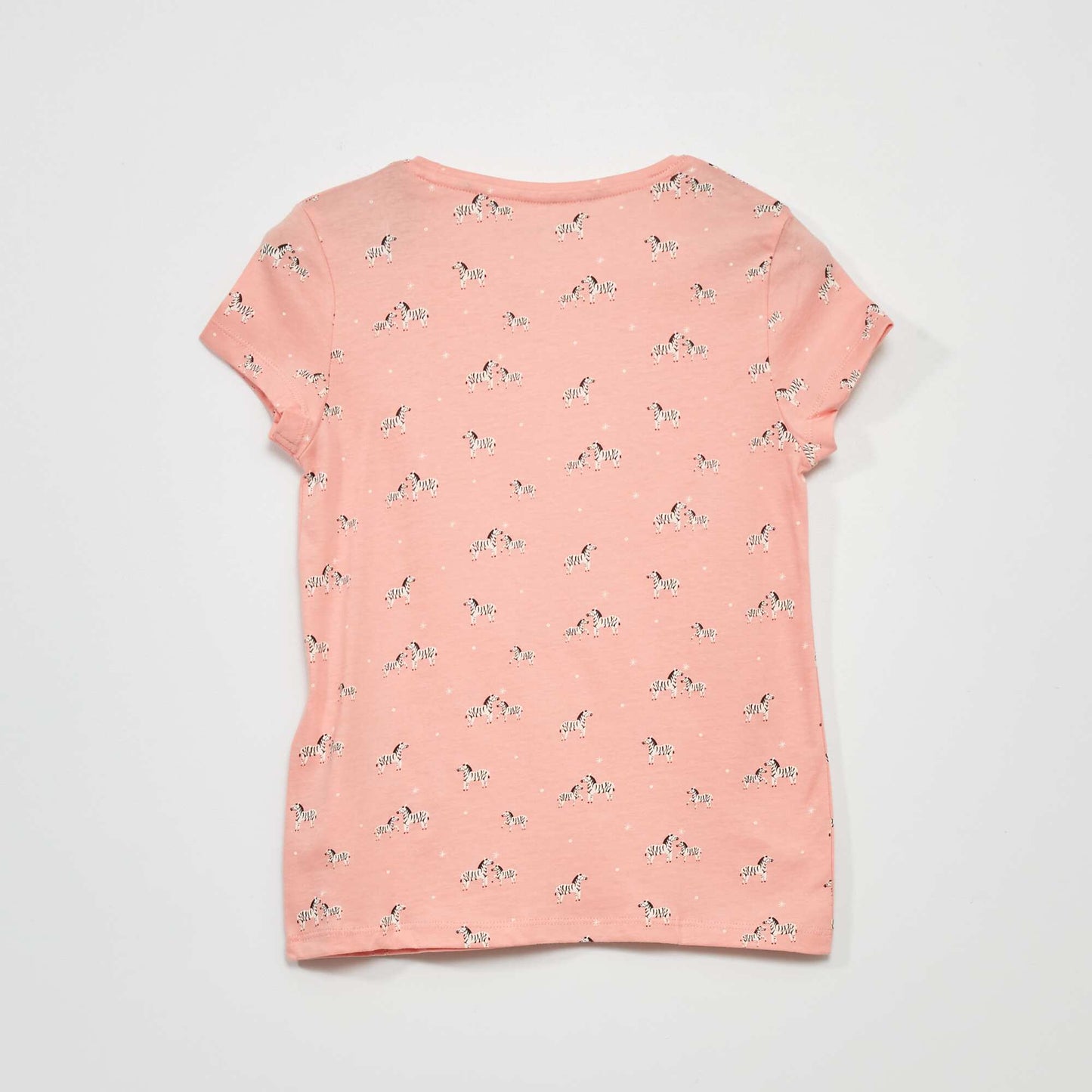 Patterned short-sleeved T-shirt PINK