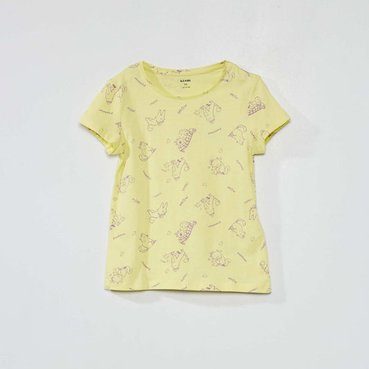 Patterned short-sleeved T-shirt YELLOW
