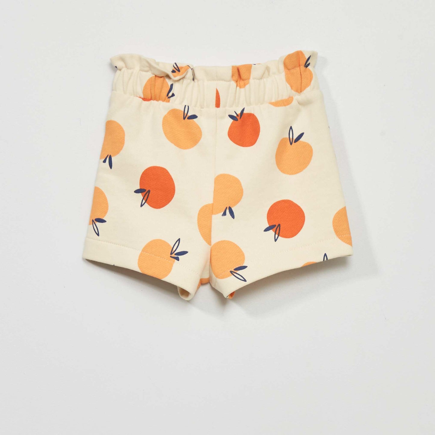 Printed sweatshirt fabric shorts WHITE