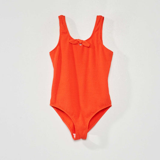 Ribbed swimsuit - One-piece RED
