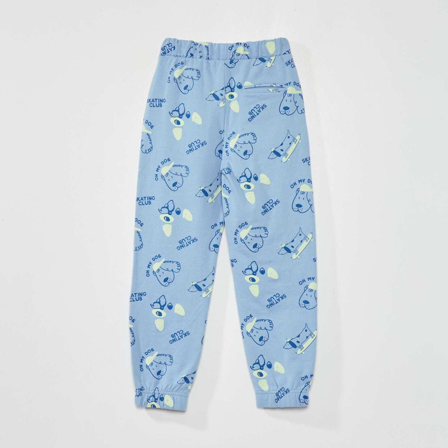 Printed sweatshirt fabric joggers BLUE