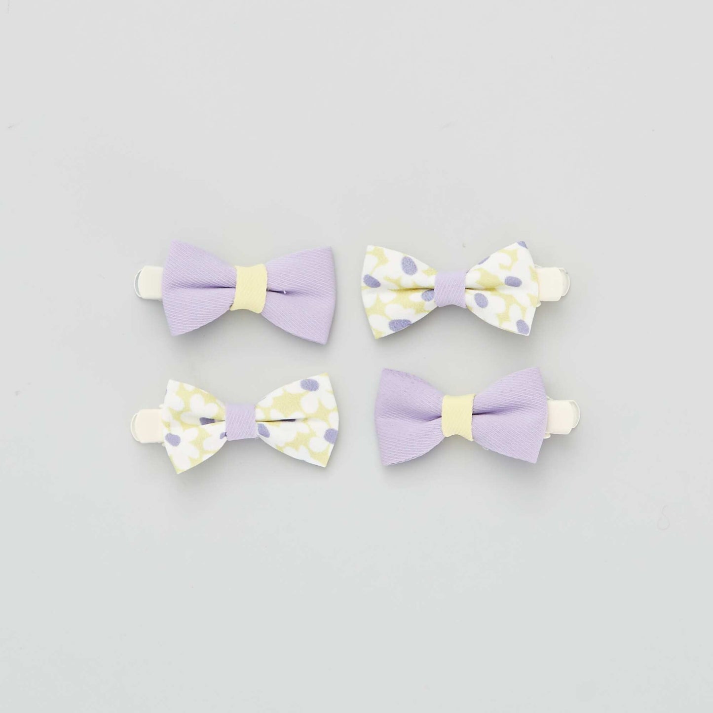 Pack of 4 bow hair clips multicoloured