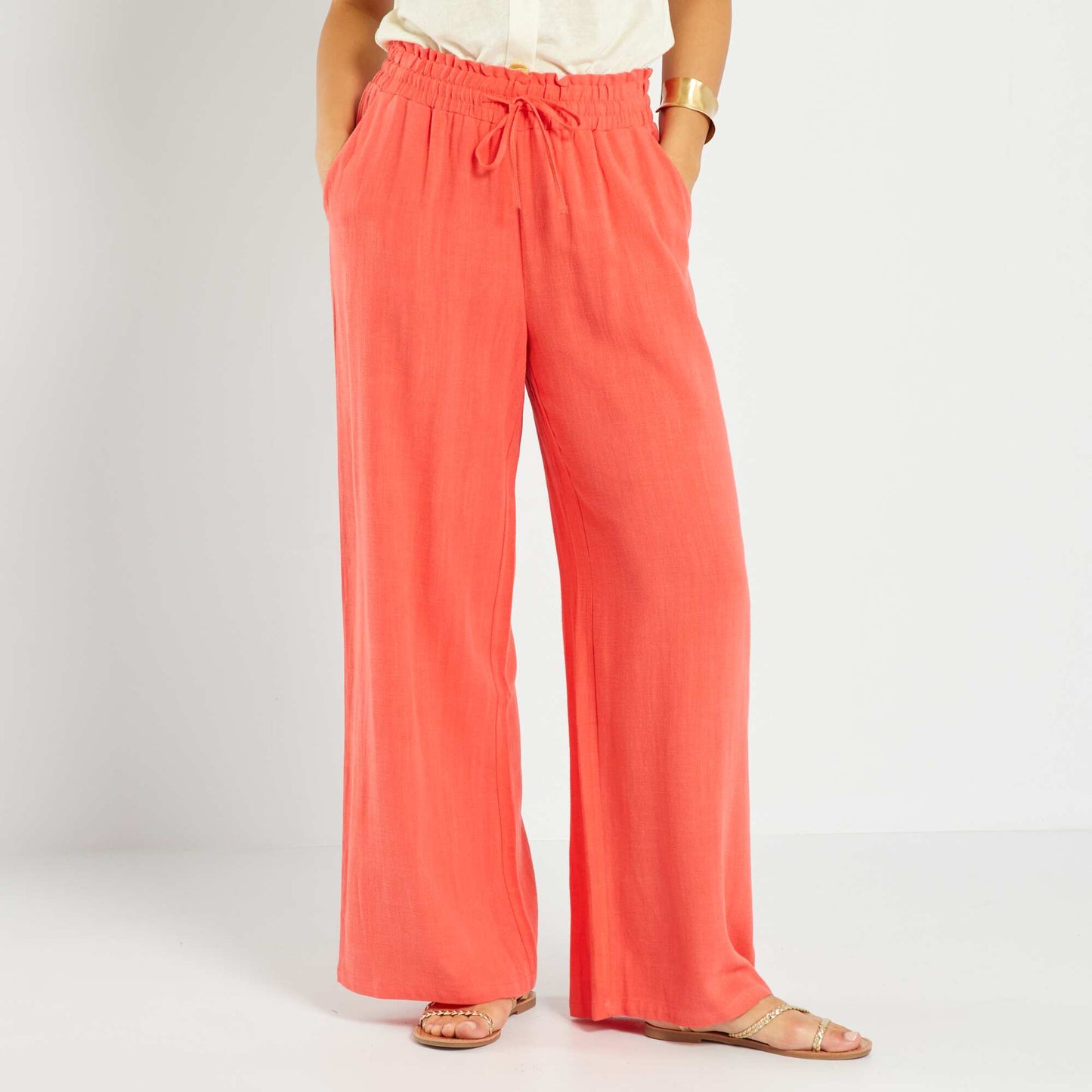 Regular-fit high-rise trousers Red