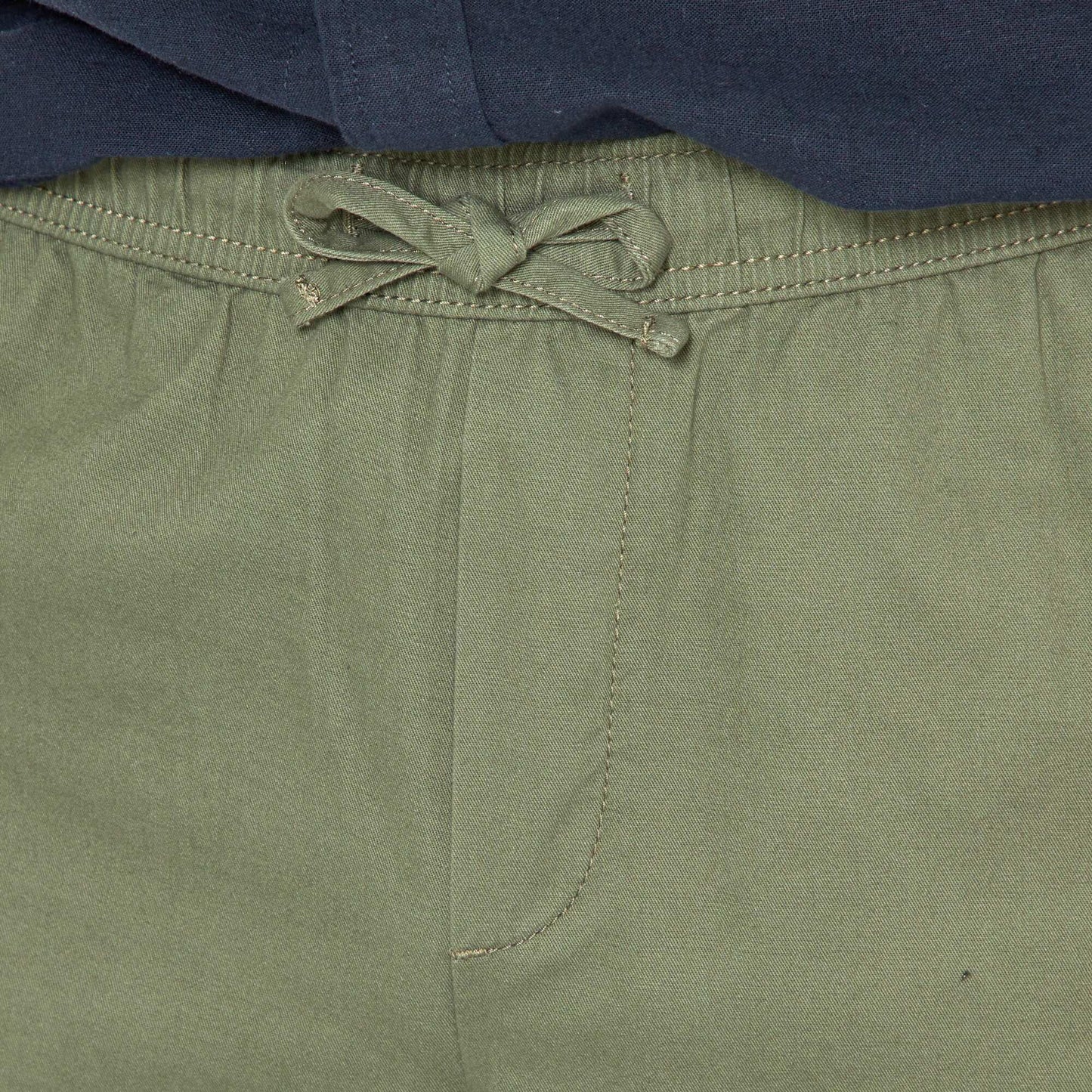 Block colour cotton Bermuda shorts dark green