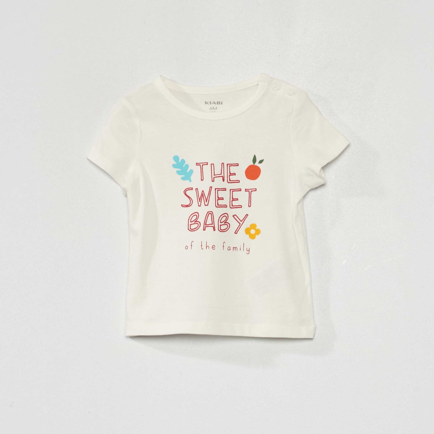 T-shirt with 'the sweet baby' lettering WHITE